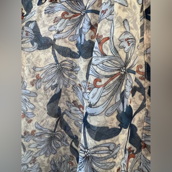 Rebecca Taylor silk print blouse size 2 wild flowers - Picture 3 of 5